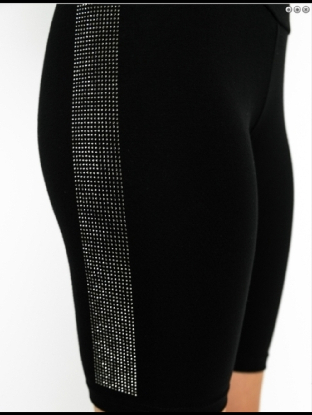 Black Rhinestone-Trim Bike Shorts